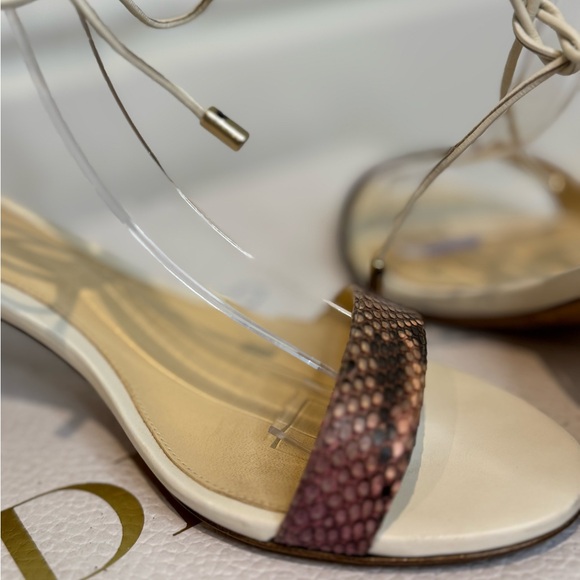 Stunning Real Multicolour And White Python & Leather Sandals By Alexandre Birman - Picture 6 of 9